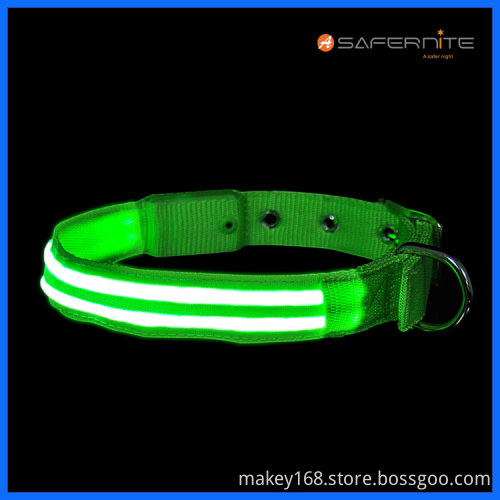 Dual Fiber Led Light Up Lighted Dog Collar